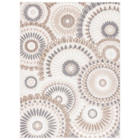 Safavieh 6 ft.-7 in. x 6 ft.-7 in. Cabana Contemporary Square Area Rug Grey & Ivory CBN382F-7SQ